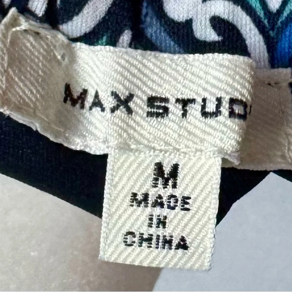 Max Studio Blue and White Patterned Dress
